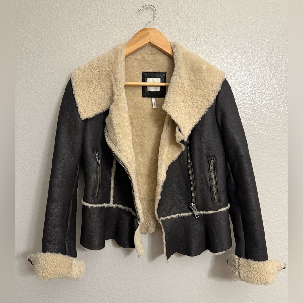 Shearling Lined Black Jacket - image 1